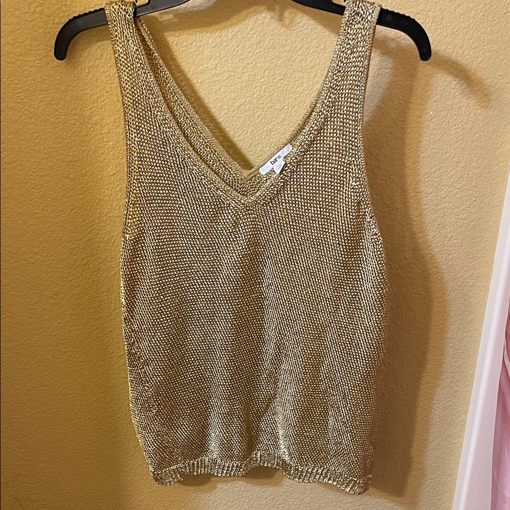 Bar III Gold Sleeveless Knit Top